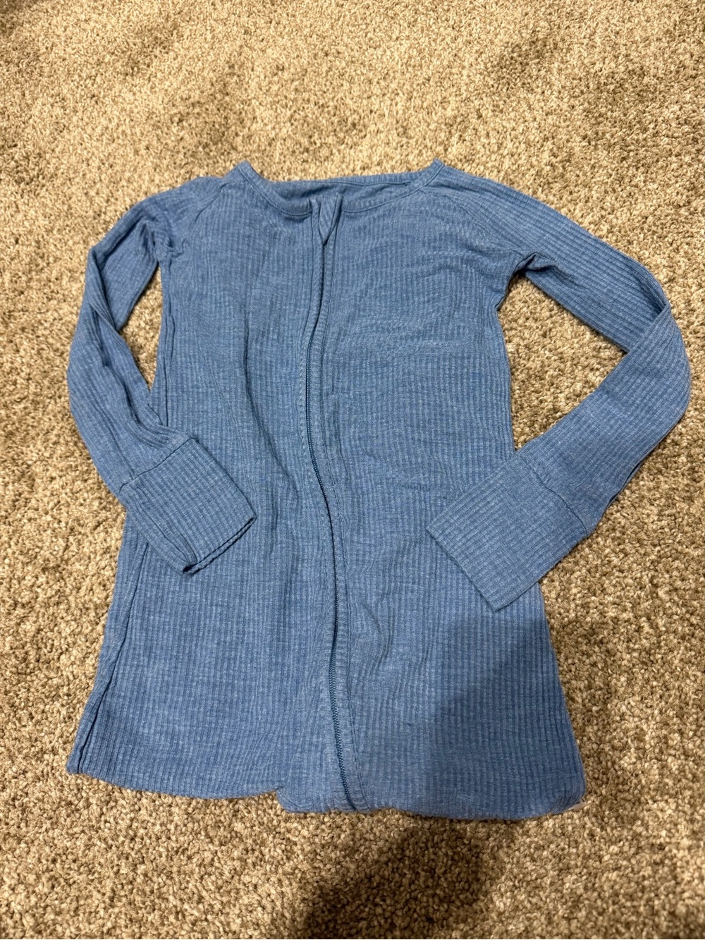 Little Sleepies 3T Zippy Ribbed Blue